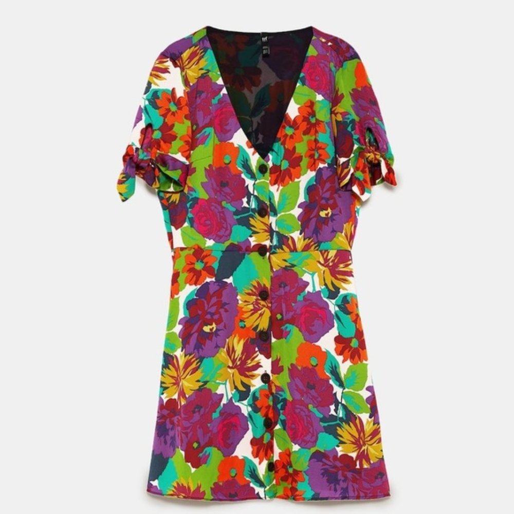 Tropical Floral Mini Dress